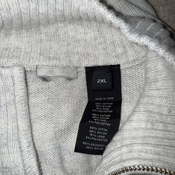 Harley Davidson Sweater Womens 2XL Wool Blend Sparkle Logo Quarter Zip Gray - Picture 8 of 10